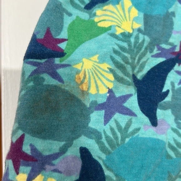 Vintage 90s under the sea all over print cotton shorts plus size 2x - Picture 4 of 6